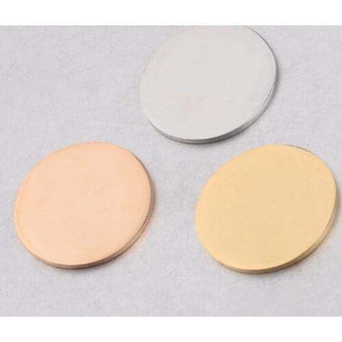 2pcs Stainless steel Smooth Round Flat Tag charm pendant Without Hole For DIY Jewelery accessory y1564