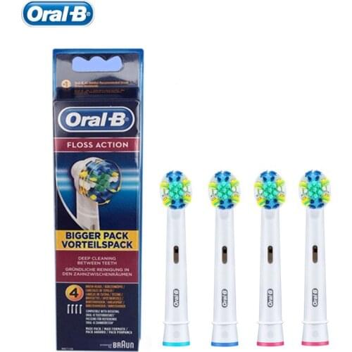 4 pcs/pack Oral B Adults Electric Toothbrush Heads for Rotating Type Brush Floss Action Replacements Heads
