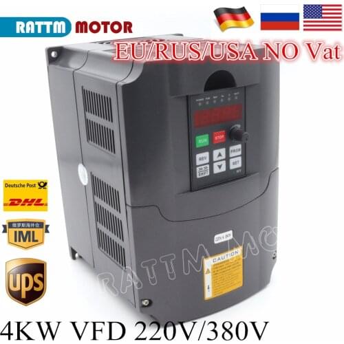 Frequency Inverter VFD Huan yang brand 4KW 220V Or 380V 4HP 18A Spindle Motor Speed Control For CNC Milling