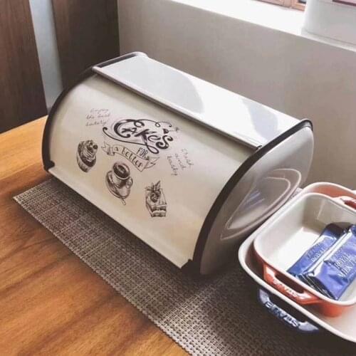 Metal Small French Vintage Bread Storage Case Box Durable Bread Space-Saving Storage Boxes For Kitchen Home Decor