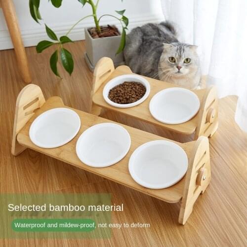 Cute Dog And Cat Bowl To Protect The Cervical Spine 15 Degree Oblique Mouth Pet Stainless Steel Food Bowl For Cat Supplies