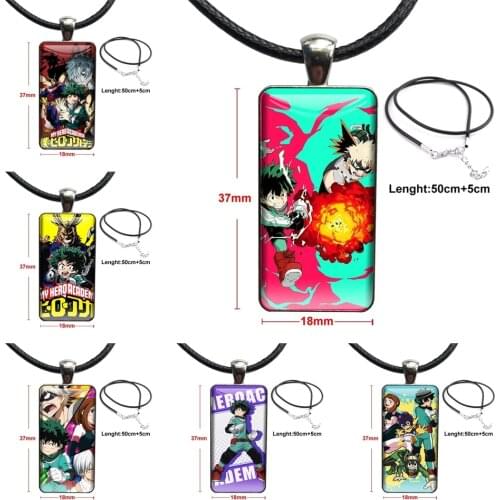 Fashion Necklace Handmade Rectangle Shape Choker Necklace Jewelry Multi Designs Anime Boku No Hero Academia For Girls Wholesale