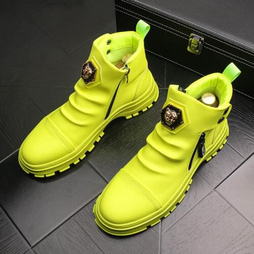 New Men‘s Fashion Zipper Style Casual Shoes High-Tops Flats Male Designer Thick Bottom Ankle Boot Loafers Zapatos Hombre