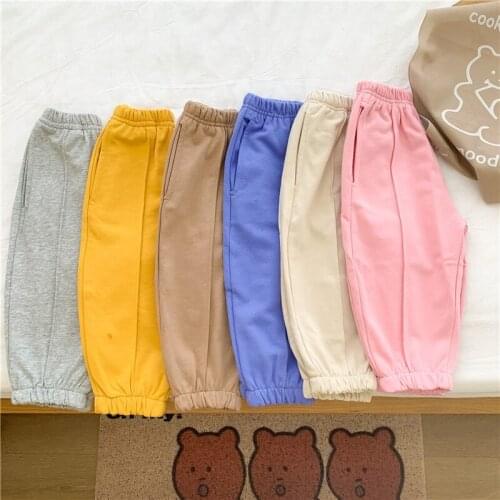 2021 Autumn New Boys And Girls Leggings Baby Comfortable Cotton Casual Big PO Pants Toddler Long Pant Kids Bottoming Trousers