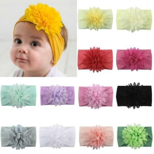 Citgeett Solid Cute Flower Kids Baby Girls Toddler Headband Hair Band Headwear Fashion Accessories