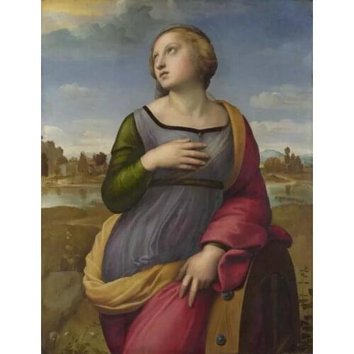 Wholesale oil painting # HOME Church Religious ART -Raphael - Saint Catherine of Alexandria PRINT PAINTING ON CANVAS