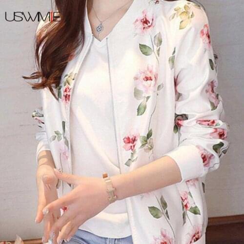 Cheap Women Coat Fashion Leisure Streetwear Long Sleeve Hit Color Stand Collar Zipper Short Sunscreen Thin Comfort Female Coat