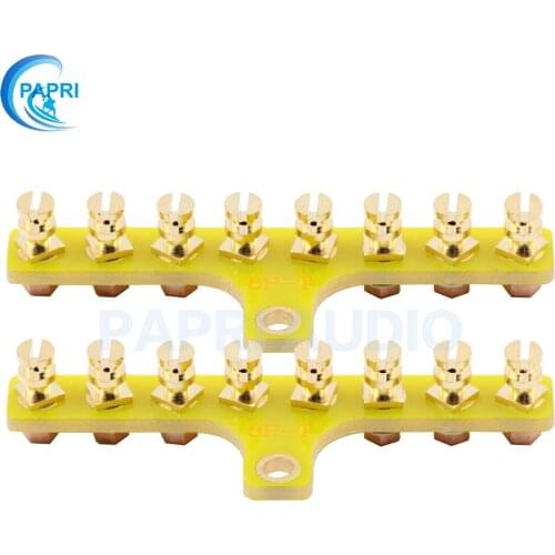 PAPRI 10PCS Tube Amp HIFI DIY Projec 8-Posts FR4 Gold Plated Machined Brass Tag Strip Tag Board Turret Board Terminal Lug Board