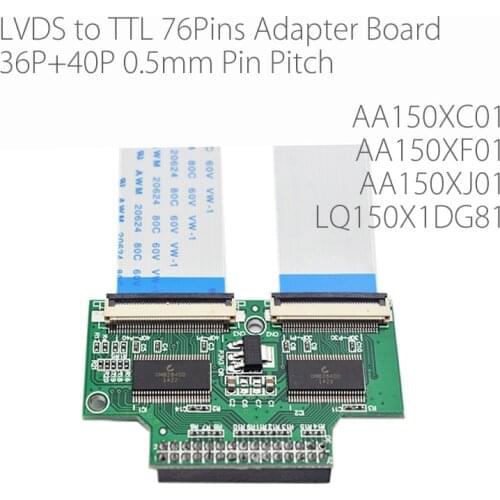 BX-HC-AA150 LVDS to TTL Adapter board 36P+40P 2ch 8bit 76Pins 0.5mm For LCD AA150XC01 LQ150X1DG81 With 2 FFC/FPC Cables