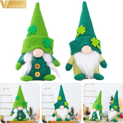 St. Patricks Day Gnome Plush Doll Faceless Green Clover Gnomes Doll Irish Day Party Decor Saint Patricks Day Gifts For Kids