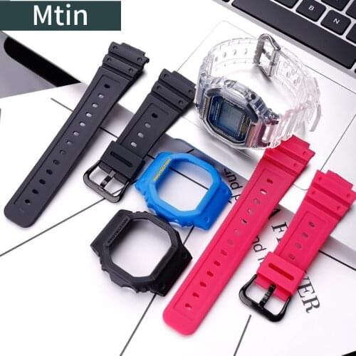 Resin strap case mens pin buckle watch accessories For Casio G-shock DW GW GB GWX5600 5030 5025 sports watch with wristband