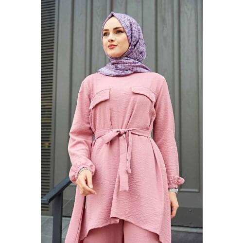 Richkeda Store New 2021 Kuqa Aerobin Two Pieces Two Piece Sets Tops And Pants Women Turkey Muslim Abaya Split Abaya Dresses