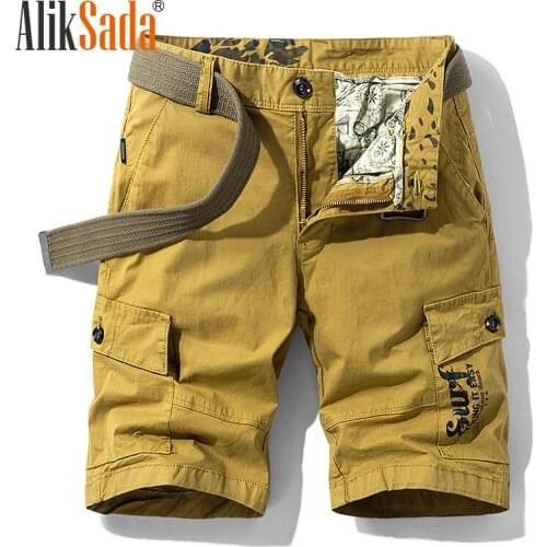 Aliksada 2021 Summer New Multi-Pocket Tooling Cotton Loose and Comfortable Casual Mens Shorts, Fashion Trend All-Match Shorts