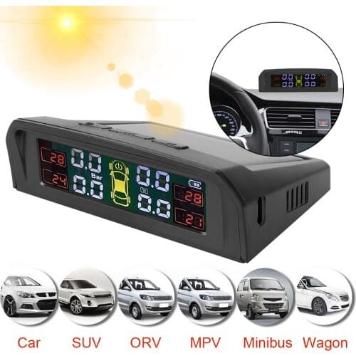 Auto Security Alarm Systems TPMS Car Tire Pressure Alarm Monitor System HD Digital LCD Display Tyre Temperature Warning Tools