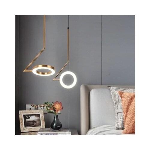 Nordic Pendant Lamp Bedroom Bedside Restaurant Chandelier Lighting Modern Luminaria Bar Brass Creative LED Designer Lamps