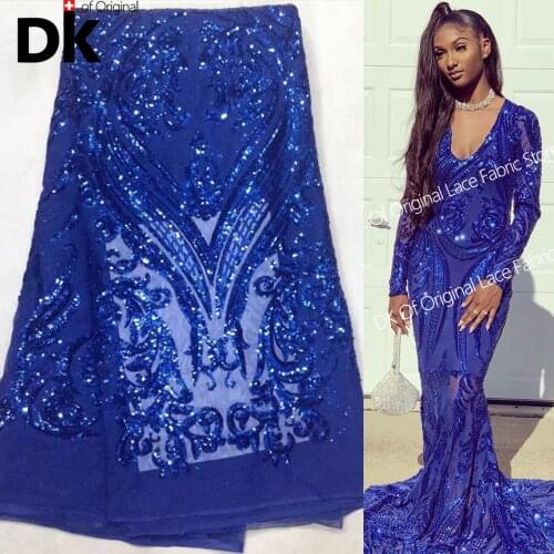 5 Yards Special Offer !!! Traditional Desig Sequins Net Lace Fabric African Nigerian Lady Evening Party Dresses Muslin Fabric Se