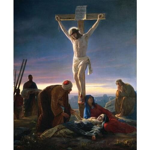 Special Offer -Christian Jesus Christ decor art - Faithful print art painting "Christ on the Cross" Carl Heinrich Bloch on canva