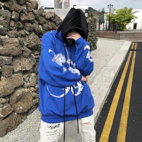 Hotel Street Punk Round Neck Long Sleeve Hoodie Thin Warm American Retro European and American Jacket High Street Jacket Y2K