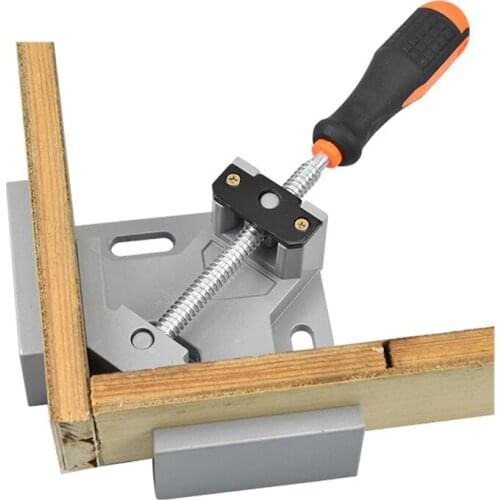 90 Degree Adjustable Right Angle Clamp for Clamping Corner Clips Single Handle Tool Aluminum Alloy Woodworking Clamp