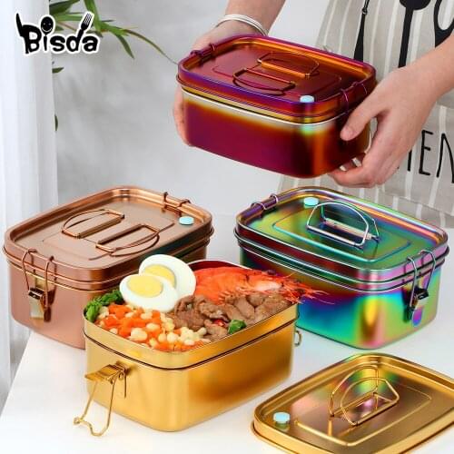 1.5L Stainless Steel Lunch Box Double Layers Bento Box Food Container For For Kids Adult Snack Storage Food Capacity