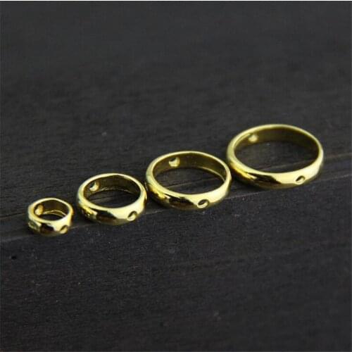 10PCS DIY 925 Sterling Silver Spacer Beads European Ring Bead Fitting DIY Charm Bracelet 1mm Hole Bead For Jewelry Making GPT002