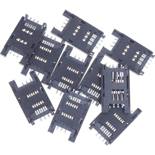 10Pcs/Lot SIM Card holder 6P SMT SMD 6 Pin Card Socket/6Pin Slot/Seats/Holder connector for Phone Wholesale