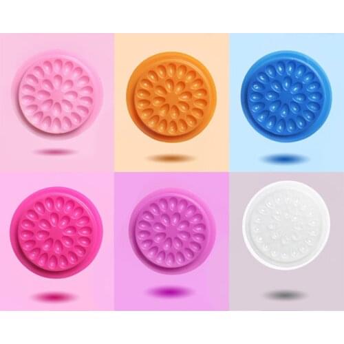 10Pcs Wholesale 6 Colors Grafted Flower Tray Store Glue Eyelash Extension Tools Pads Stand on Eyelash Plastic Makeup Tools