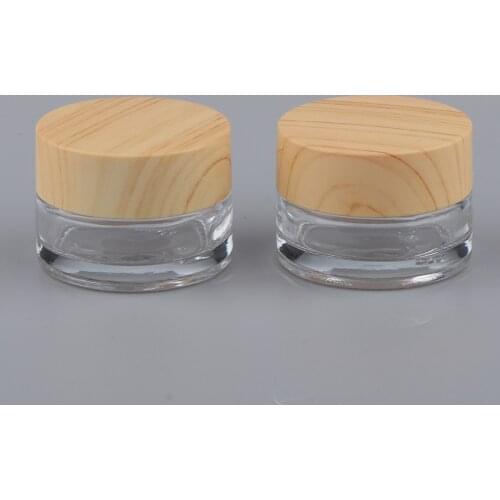 2pcs Empty Clear Glass Sample Containers with Lids - Makeup Bottles for Cream, Balm & Candle