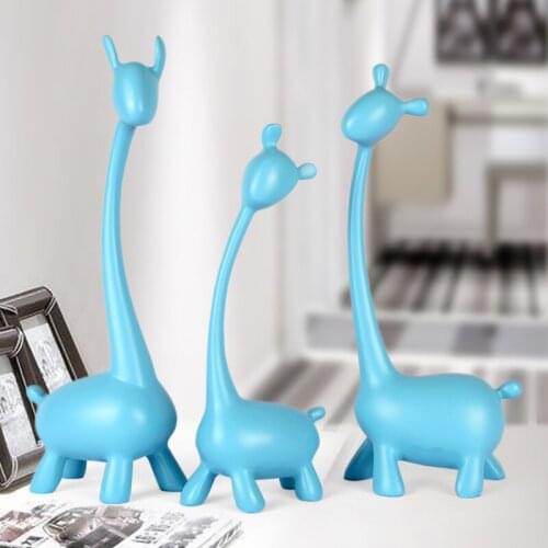 3pcs/set Resin Deer Family craft Figurines & Miniatures Elephant resin Crafts wedding gifts Creative Home Decor accessories