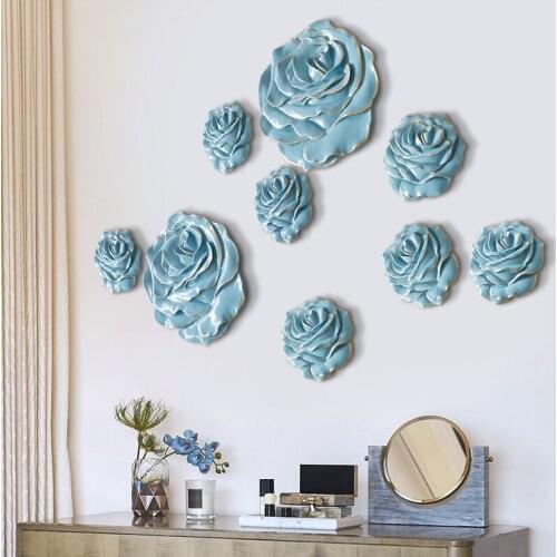 3D WALL STICKERS RESIN ROSE FLOWER MURAL CRAFT FOR WALL LIVING ROOM BEDROOM TV BACKGROUND WALL DECOR FOR HOME DECORATIVE