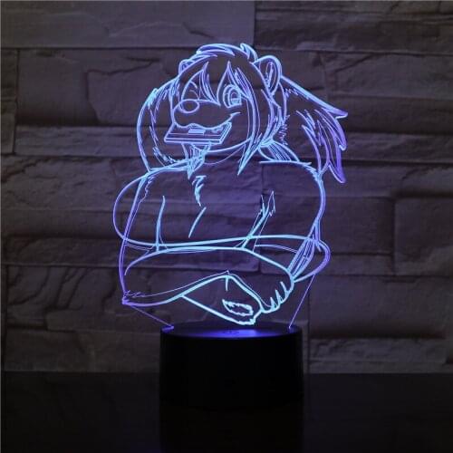 3d Vision Alien 3D Light 7 Colors Star Beast Lion King USB LED Table Lamp Acrylic Party Decor Figures Led Bulb Dropshipping 2412