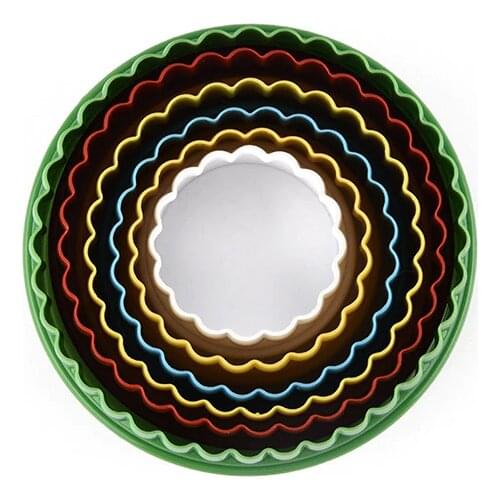 6pcs/lot Round Circle Shape PP Plastic Fondant Cookie Biscuit Dough Cutter Tiramisu Molds for Bakery Pastry Supplies NE 004