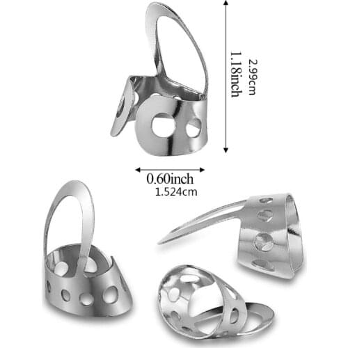 8 Pieces Adjustable Metal Finger Picks Fingerstyle Pick for Banjo Guitar Bass P 094C