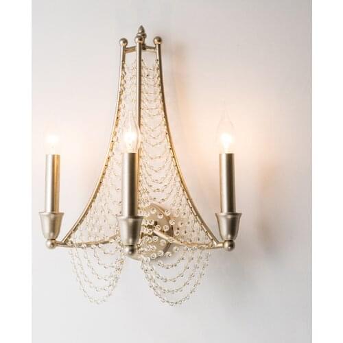 Large 2/3 pcs led candle Wall Lamp crystal lighting for Living Room Villa hall Wall candle light Retro mirror led Wall sconce