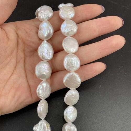Natural Freshwater Pearl Exquisite Coin Punch Loose Beads For Jewelry Making DIY Bracelet Earrings Necklace Accessory