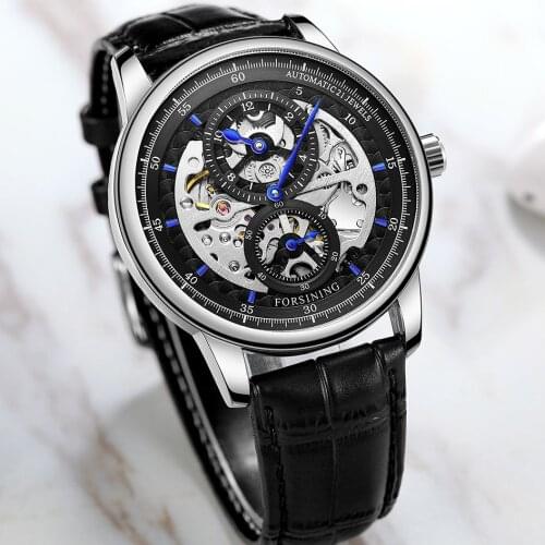Luxury 4122 High Quality Leather Business Strap Skeleton Automatic Machanical Watches For Man Fashion Watch