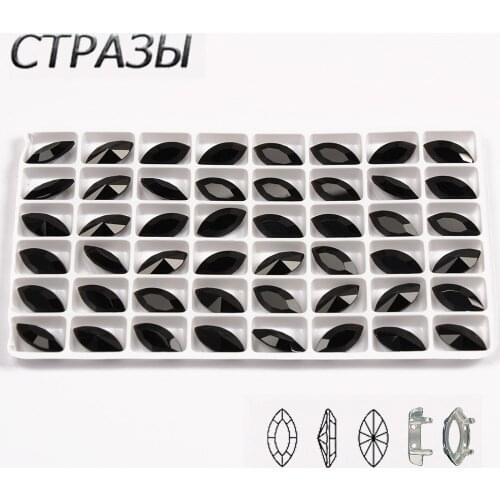 CTPA3bI Jet Navette Shapes Sew On Rhinestone Glass Crystal with Claw Setting Strass Diamond Stones DIY Wedding Dress Decoration