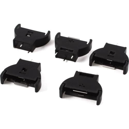 Cr2032 holder 5 Pcs Black Plastic 3V Half-Round lithium Button Cell Coin Socket Holder Socket Case CR 2032 Battery Boxes CR2032