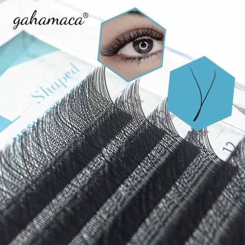 GAHAMACA YY shape hand woven premium mink soft light natural eyelashes extension makeup mesh net cross false eyelash individual