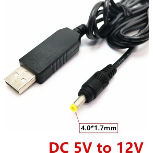 USB to DC 4.0*1.7 Cable 4.0x1.7mm USB Power Boost Line DC 5V To DC 12V Step UP Module USB Converter Adapter Cable 1M