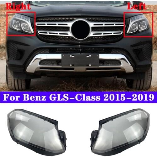 Car Front Headlight Cover For Mercedes-Benz GLS-Class GLS450 2015-2019 Light Caps Transparent Lampshade Glass Lens Shell