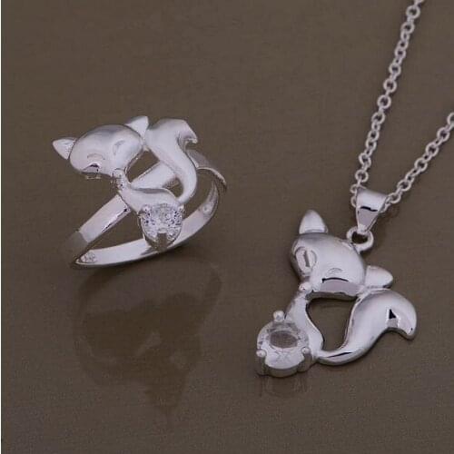 AS429 Trendy wholesale r Jewelry Sets Ring 618 + Necklace 971 /atnajkua bukaklrar plated