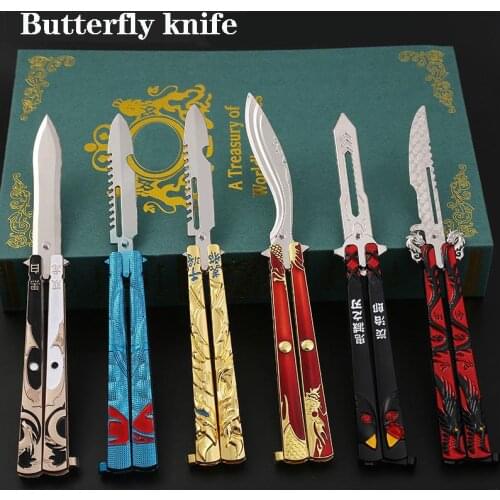 2021 New Anime Demon Slayer Butterfly Knife Alloy Simulation Weapon Model Toy For Adult Outdoor Hand Training Tool Decor Toys