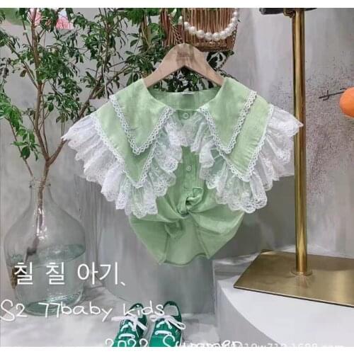 2020 new wholesale girls ruffles shirt fashion summer girls blouse 3-8t C769