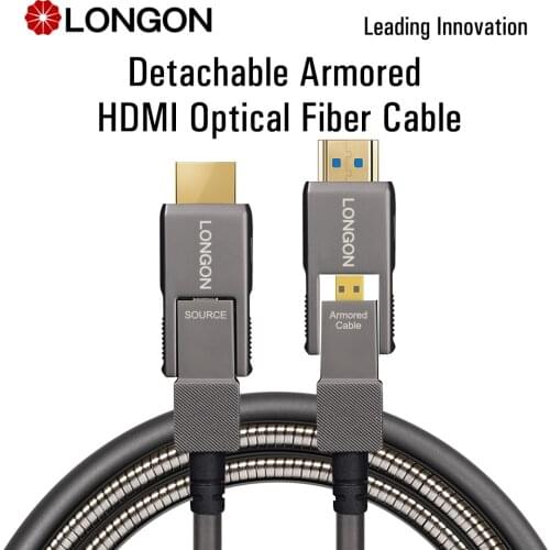 LONGON Detachable 4K HDMI Optical Fiber Cable Micro HDMI to HDMI with Detachable Connectors 4K 60Hz HDR 18Gbps For Camera PC TV