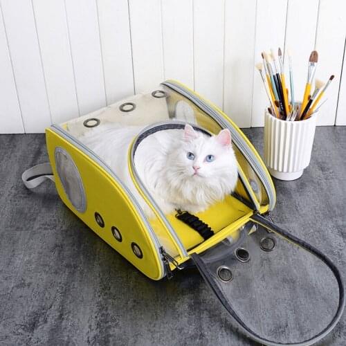 Pet Backpack Portable Dog Cat Carrier Bag Breathable Space Capsule Astronaut Travel Bag Transparent Outdoor Small Cat Carrier