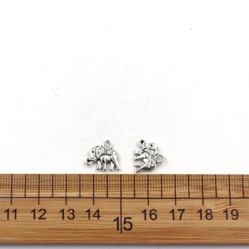 13x11mm Antique Silver Color Elephant Charms Pendant For Jewelry Making DIY Jewelry Findings