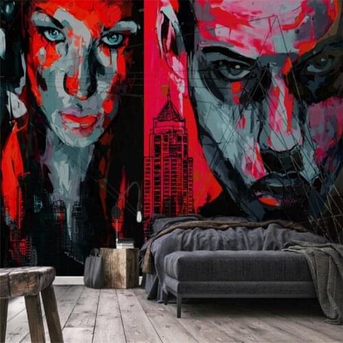 Custom 3 d modern wallpaper desktop studio bar photo wallpaper wall murals classical abstract figures cracks face home decor