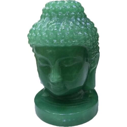 Natural Crystals Carving Topaz Plating Color Buddhas Head Statue Quartz Mineral Stone Healing Home Decoration Meditation Gift