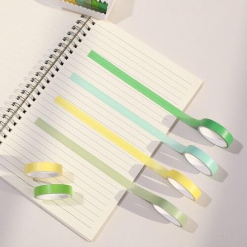 Simple and creative solid color paper hand account tape DIY diary hand account material decorative stickers a pack of 6